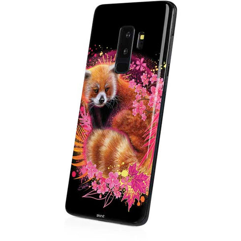 Red Panda with Flowers by Sheena Pike Galaxy S9 Plus Skin