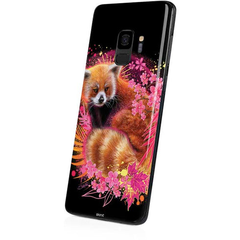 Red Panda with Flowers by Sheena Pike Galaxy S9 Skin