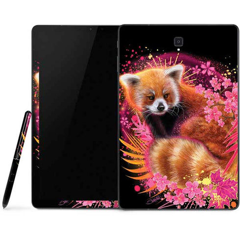 Red Panda with Flowers by Sheena Pike Samsung Galaxy Tab Skin
