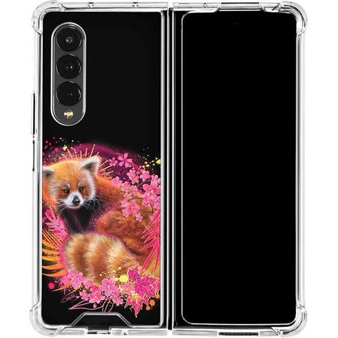 Red Panda with Flowers by Sheena Pike Galaxy Z Fold4 5G Clear Case