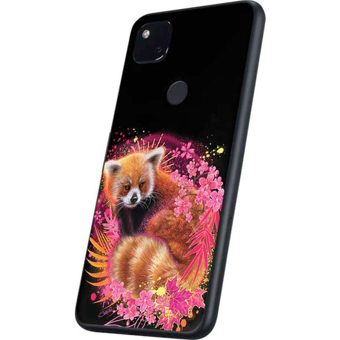 Red Panda with Flowers by Sheena Pike Google Pixel 4a Skin