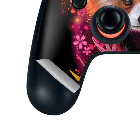 Red Panda with Flowers by Sheena Pike Google Stadia Controller Skin