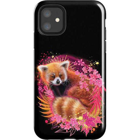 Red Panda with Flowers by Sheena Pike iPhone 11 Impact Case