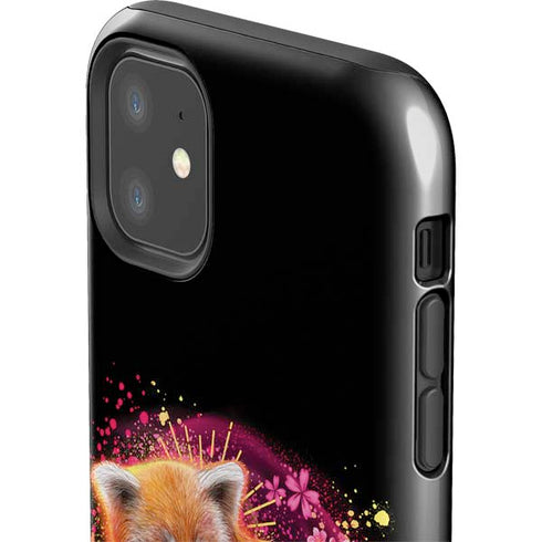 Red Panda with Flowers by Sheena Pike iPhone 11 Impact Case