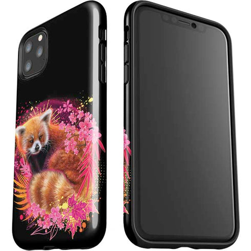 Red Panda with Flowers by Sheena Pike iPhone 11 Pro Max Impact Case