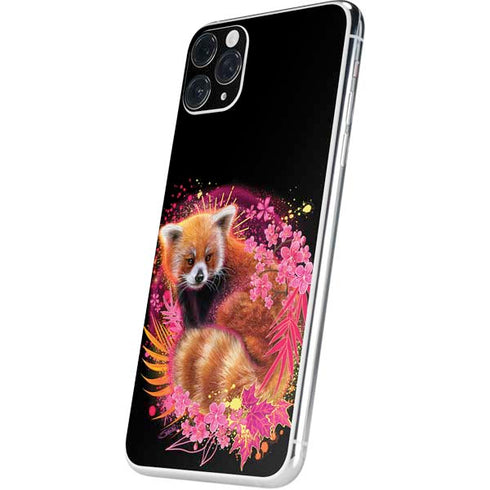 Red Panda with Flowers by Sheena Pike iPhone 11 Pro Max Skin