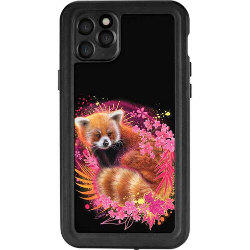 Red Panda with Flowers by Sheena Pike iPhone 11 Pro Max Waterproof Case