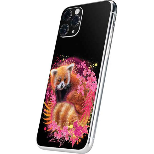 Red Panda with Flowers by Sheena Pike iPhone 11 Pro Skin