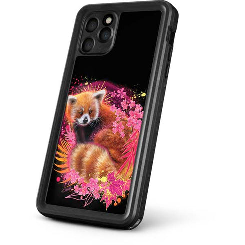 Red Panda with Flowers by Sheena Pike iPhone 11 Pro Waterproof Case