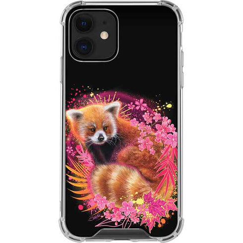 Red Panda with Flowers by Sheena Pike iPhone 12 Mini Clear Case