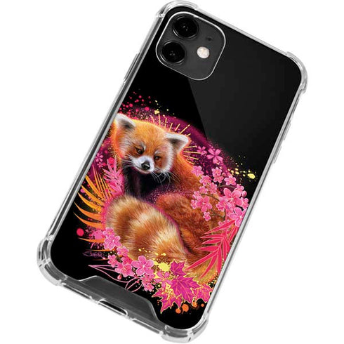 Red Panda with Flowers by Sheena Pike iPhone 12 Mini Clear Case