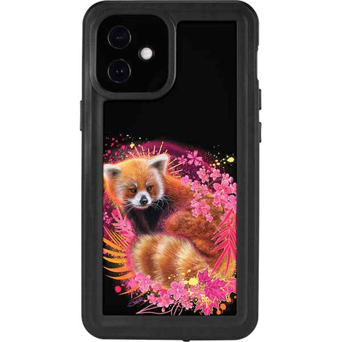 Red Panda with Flowers by Sheena Pike iPhone 12 Mini Waterproof Case
