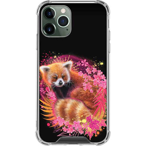 Red Panda with Flowers by Sheena Pike iPhone 12 Pro Clear Case