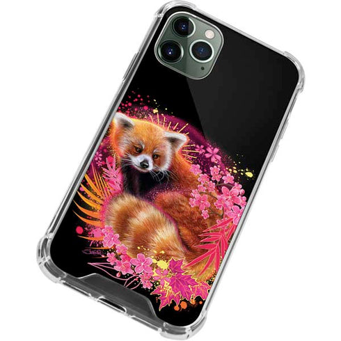 Red Panda with Flowers by Sheena Pike iPhone 12 Pro Clear Case