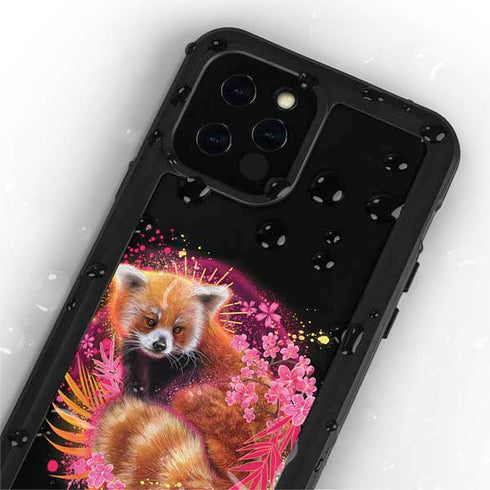 Red Panda with Flowers by Sheena Pike iPhone 12 Pro Waterproof Case