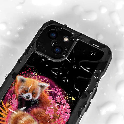 Red Panda with Flowers by Sheena Pike iPhone 13 Mini Waterproof Case