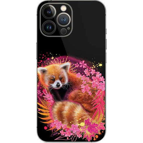 Red Panda with Flowers by Sheena Pike iPhone 13 Pro Max Skin