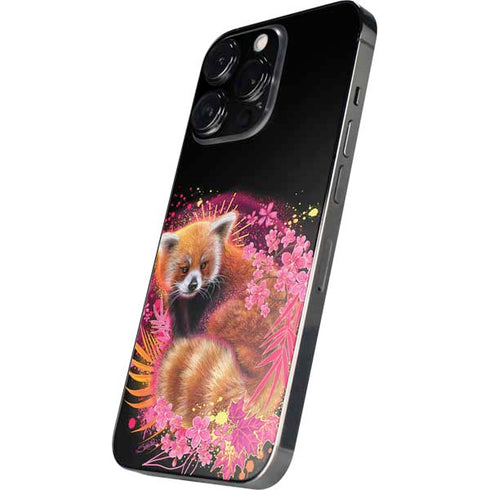 Red Panda with Flowers by Sheena Pike iPhone 13 Pro Skin