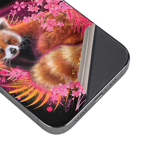 Red Panda with Flowers by Sheena Pike iPhone 13 Pro Skin
