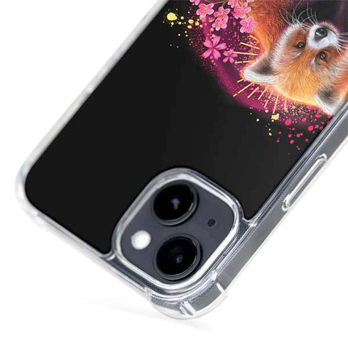 Red Panda with Flowers by Sheena Pike iPhone 15 MagSafe Case