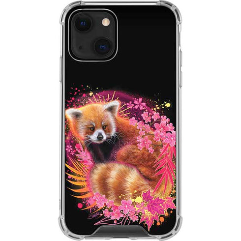 Red Panda with Flowers by Sheena Pike iPhone 14 Plus Clear Case