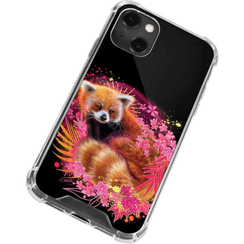 Red Panda with Flowers by Sheena Pike iPhone 14 Plus Clear Case