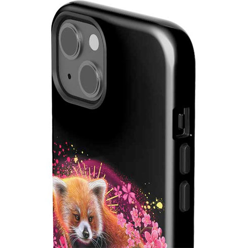 Red Panda with Flowers by Sheena Pike iPhone 15 Plus Impact Case