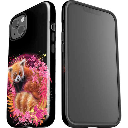Red Panda with Flowers by Sheena Pike iPhone 15 Plus Impact Case