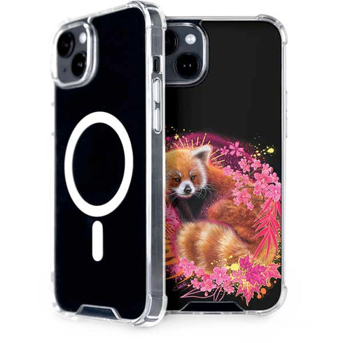 Red Panda with Flowers by Sheena Pike iPhone 15 Plus MagSafe Case