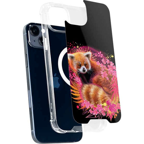 Red Panda with Flowers by Sheena Pike iPhone 15 Plus MagSafe Case
