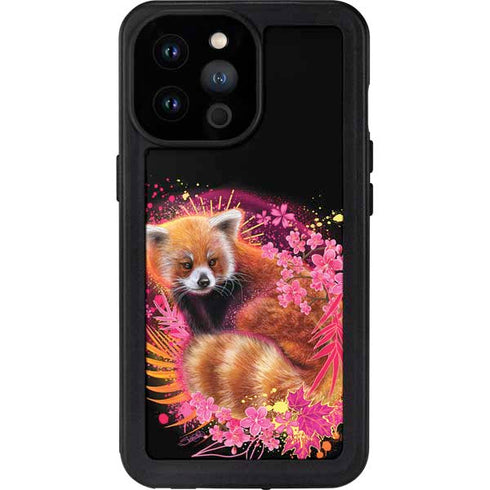 Red Panda with Flowers by Sheena Pike iPhone 14 Pro Max Waterproof Case