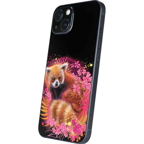 Red Panda with Flowers by Sheena Pike iPhone 14 Skin