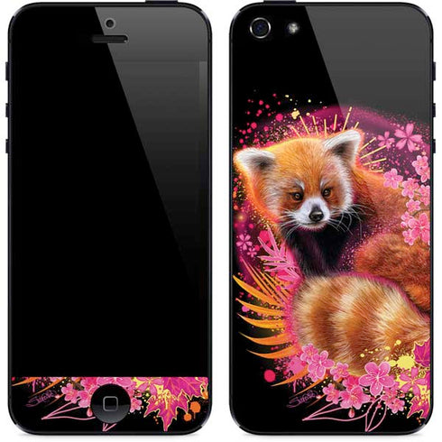 Red Panda with Flowers by Sheena Pike iPhone 5/5s/5SE Skin