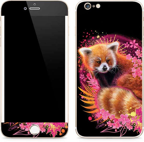 Red Panda with Flowers by Sheena Pike iPhone 6/6s Plus Skin