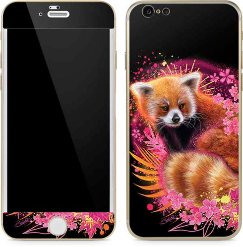 Red Panda with Flowers by Sheena Pike iPhone 6/6s Skin