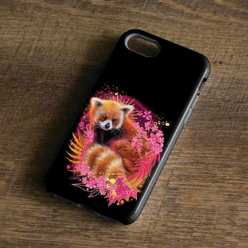 Red Panda with Flowers by Sheena Pike iPhone 8 Pro Case
