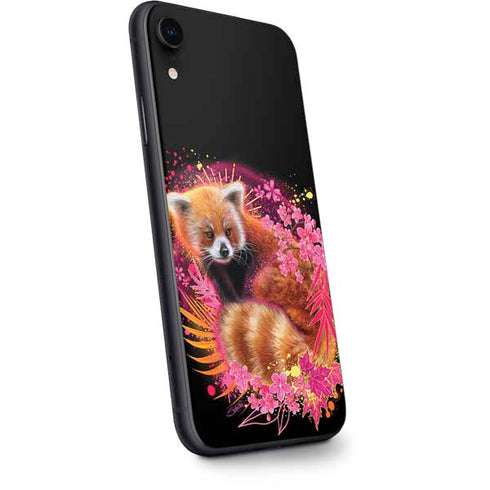 Red Panda with Flowers by Sheena Pike iPhone XR Skin