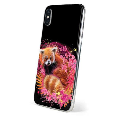 Red Panda with Flowers by Sheena Pike iPhone XS Max Skin
