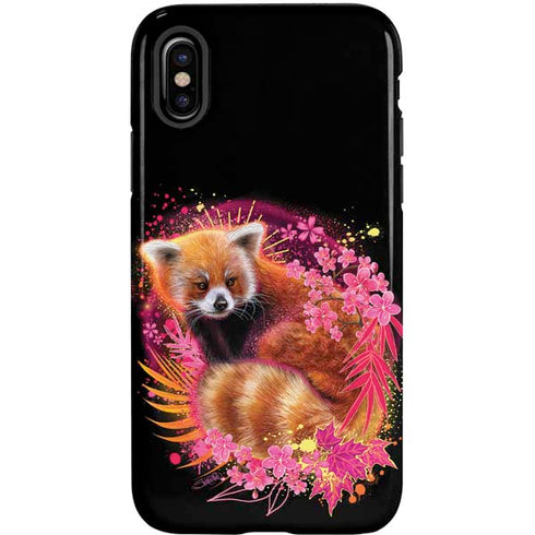 Red Panda with Flowers by Sheena Pike iPhone XS Pro Case