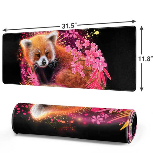 Red Panda with Flowers by Sheena Pike Gaming Mouse Pad