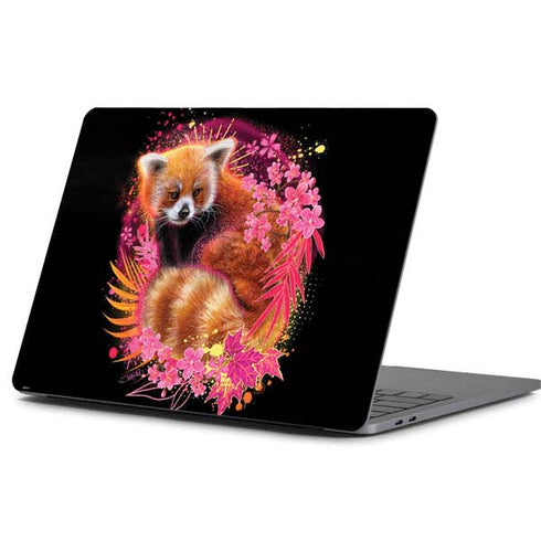 Red Panda with Flowers by Sheena Pike Apple MacBook Pro 13-inch Skin