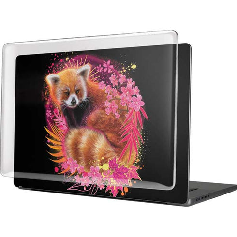 Red Panda with Flowers by Sheena Pike MacBook Pro 16in (2021-25) Case plus Skin