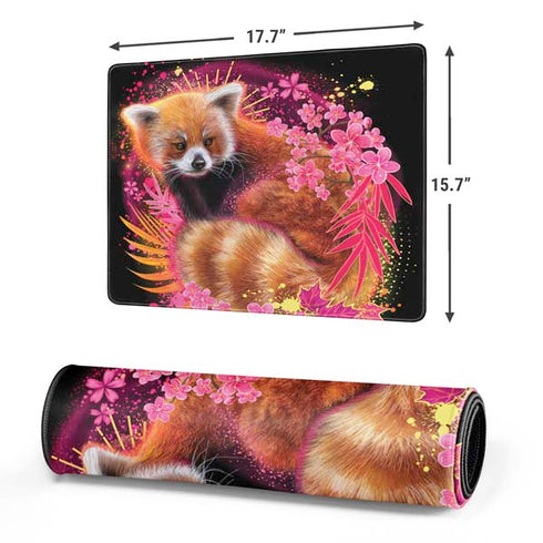 Red Panda with Flowers by Sheena Pike Gaming Mouse Pad