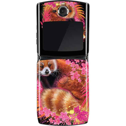 Red Panda with Flowers by Sheena Pike Motorola RAZR Skin