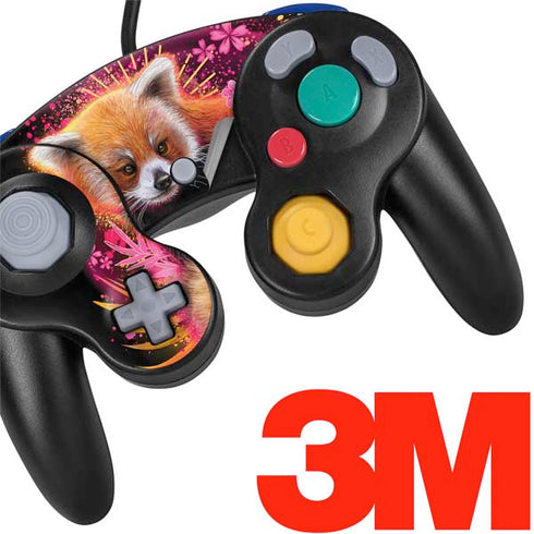 Red Panda with Flowers by Sheena Pike Nintendo GameCube Controller Skin