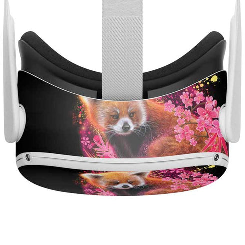 Red Panda with Flowers by Sheena Pike Oculus Quest 2 Skin