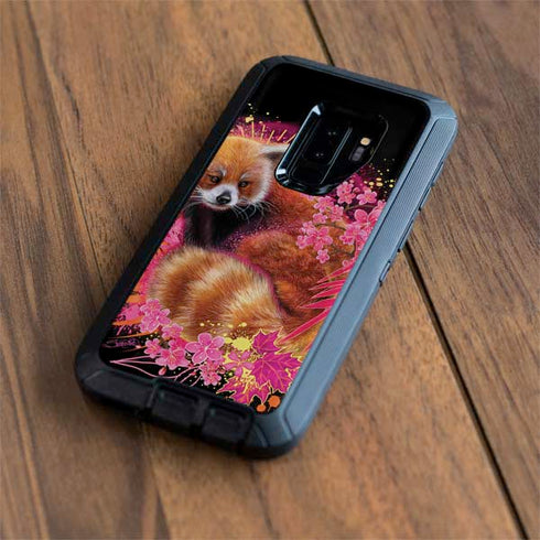 Red Panda with Flowers by Sheena Pike Otterbox Defender Galaxy Skin
