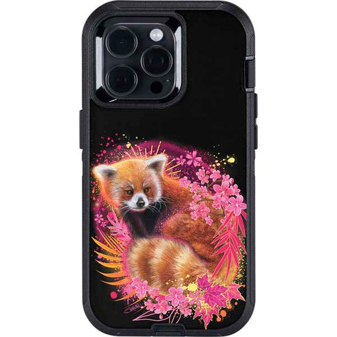 Red Panda with Flowers by Sheena Pike Otterbox Defender iPhone Skin
