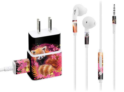 Red Panda with Flowers by Sheena Pike Phone Charger Skin