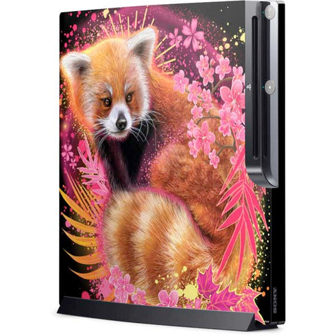 Red Panda with Flowers by Sheena Pike Playstation 3 & PS3 Slim Skin
